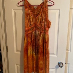 ☀️ Reddish Orange Sleeveless Sun Dress XL